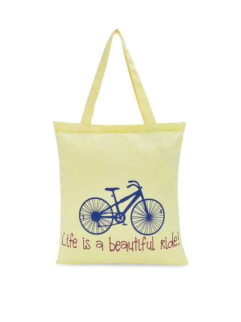 

Forever Glam by Pantaloons Yellow Printed Canvas Tote Bag