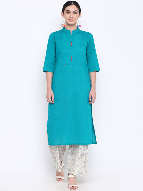 

Shakumbhari Women Blue Embellished Kurta