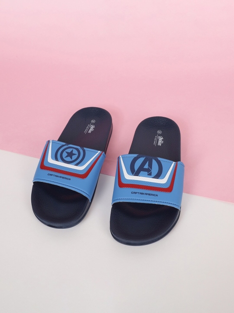 

Fame Forever by Lifestyle Boys Blue & White Avengers Printed Rubber Sliders