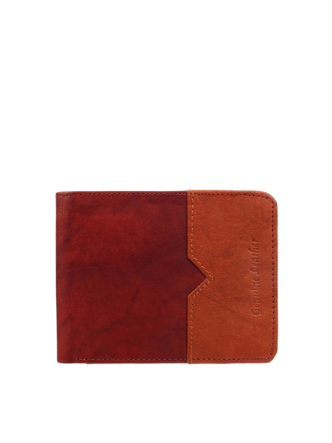 

Swiss Design Men Coffee Brown Colourblocked Leather Two Fold Wallet