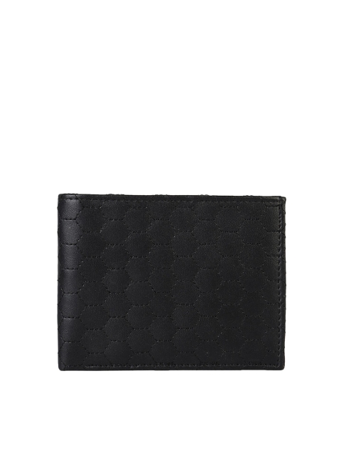 

Swiss Design Men Black Textured PU Two Fold Wallet