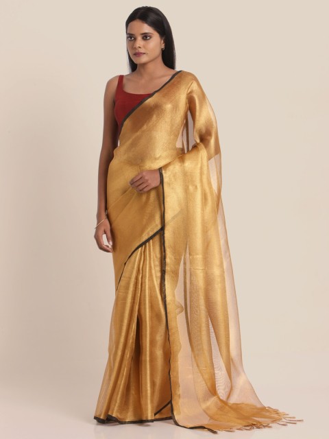 

Suta Gold & Black Linen Blend Saree