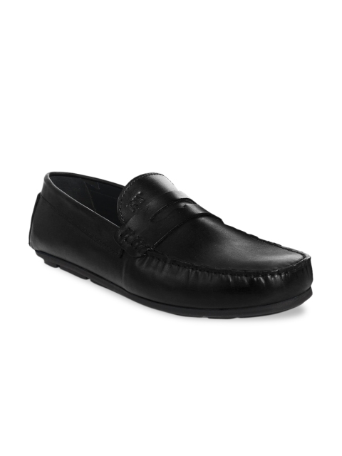 

RAPAWALK Men Black Textured Leather Loafers