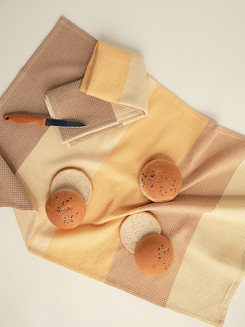 

ellementry Yellow & Beige Set of 2 Printed Kitchen Towels