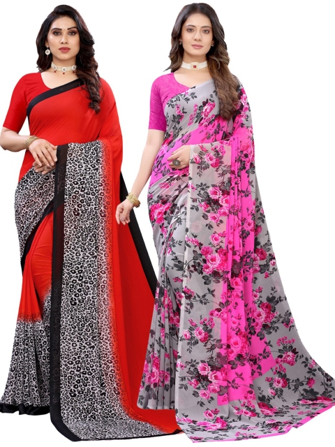 

KALINI Women Pack Of 2 Printed Sarees, Pink