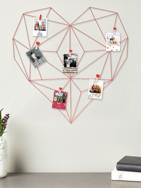 

Art Street DIY Red Metal Wall Hanging Grid For Photos with Clips