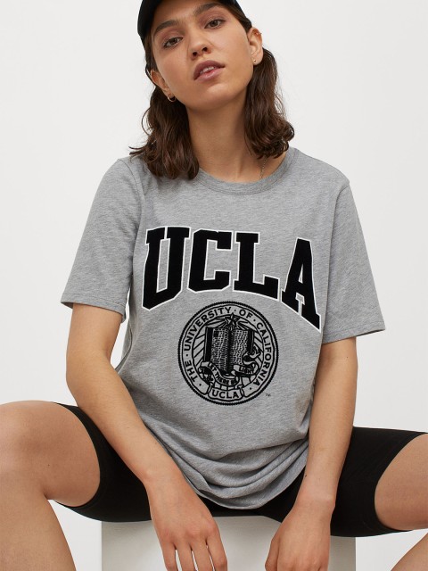 

H&M MAMA Grey Printed Long T-shirt