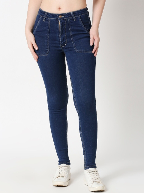 

PURPLE WATER Women Blue Slim Fit High-Rise Jeans