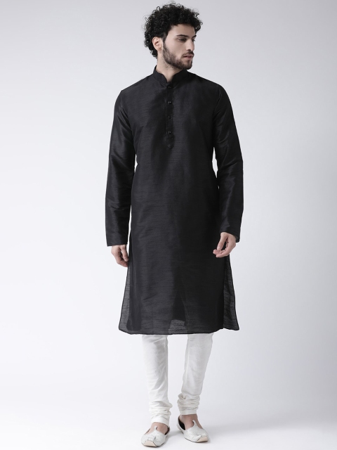 

TABARD Men Black Dupion Silk Kurta with Churidar