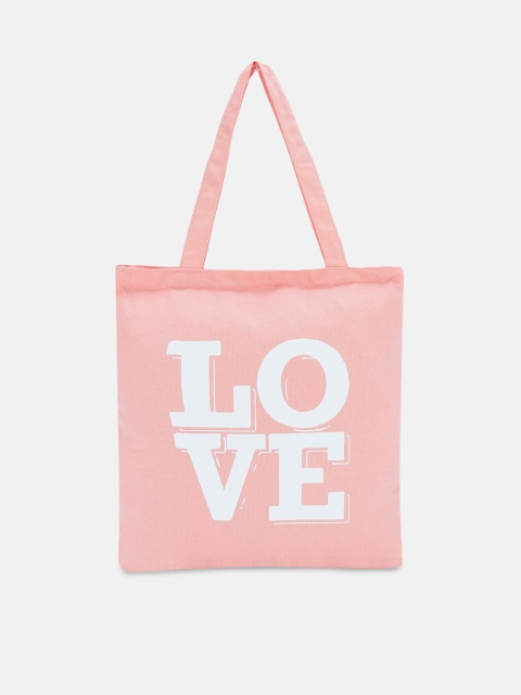 

Forever Glam by Pantaloons Pink Printed Canvas Tote Bag