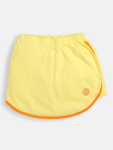 

TAMBOURINE Girls Yellow Mid-Rise Sports Shorts
