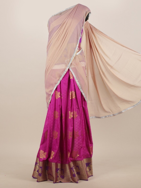 

Pothys Cream & Magenta Woven Design Saree