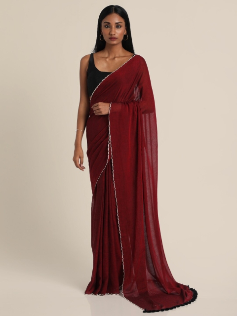 

Suta Maroon & Black Pure Cotton Saree