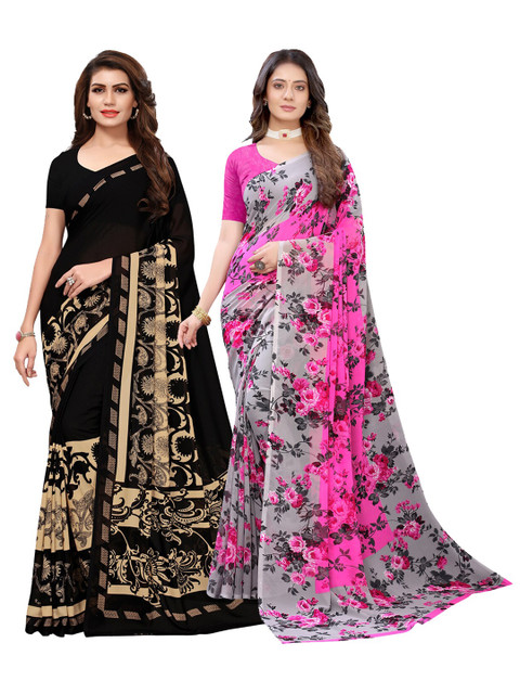 

KALINI Women Pack Of 2 Printed Sarees, Pink