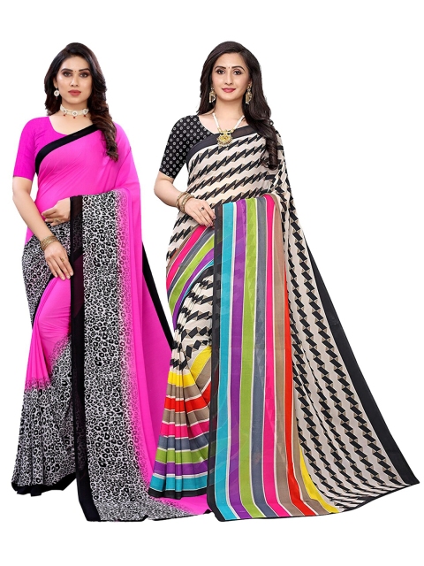 

KALINI Women Pack Of 2 Printed Sarees, Pink