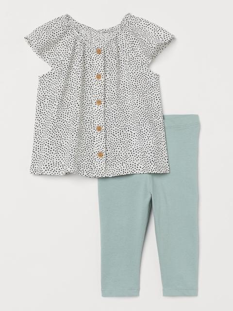 H&M Girls White & Turquoise 2-Piece Set