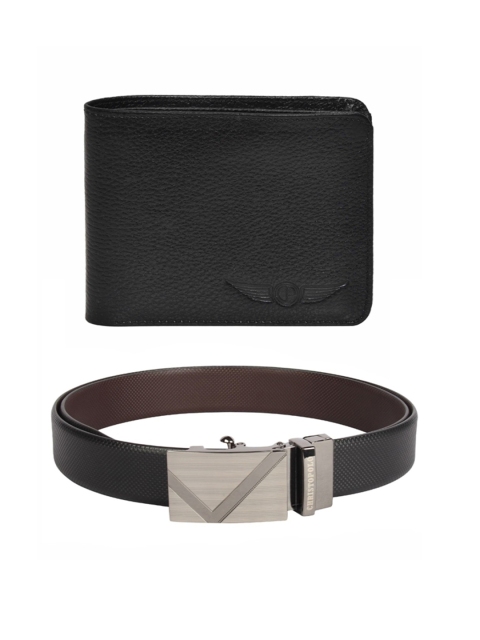 

CHRISTOPOLO Men Black Leather Accessory Gift Set