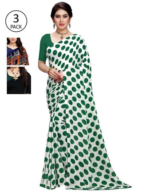 

KALINI Pack Of 3 Green & Black Saree