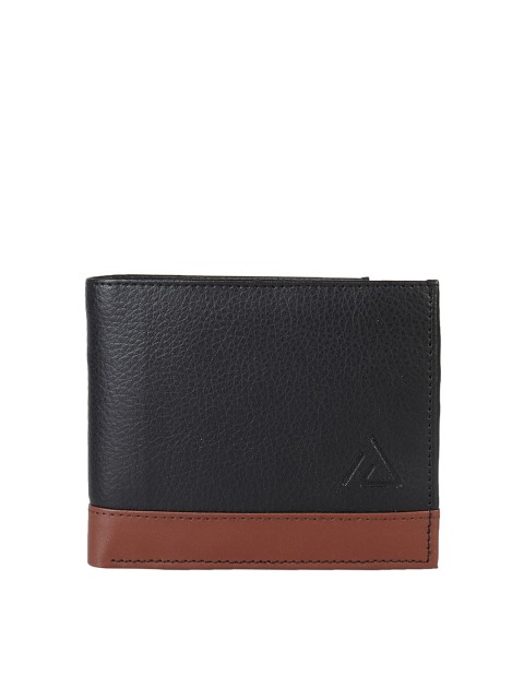 

Swiss Design Men Black & Brown Colourblocked Two Fold Wallet