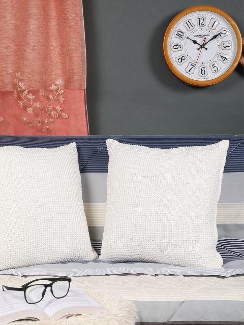 

Scarves & Glitters Off White Set of 2 Square Cushion Covers
