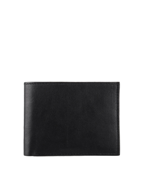 

Swiss Design Men Black Textured Leather Two Fold Wallet