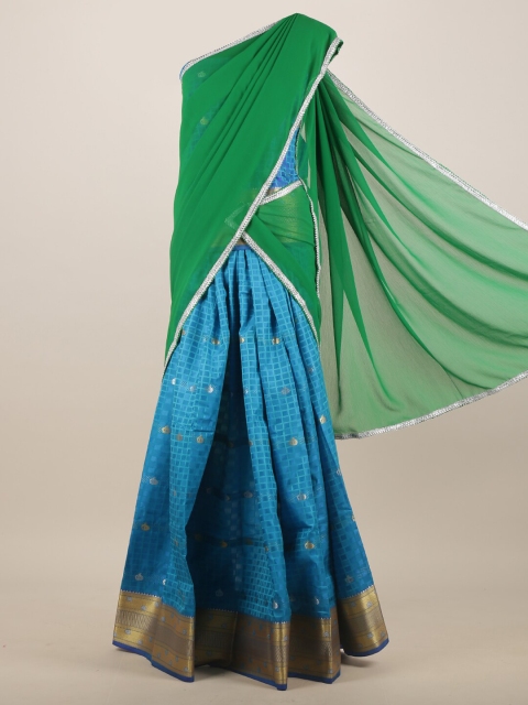 

Pothys Green & Blue Lehenga Saree