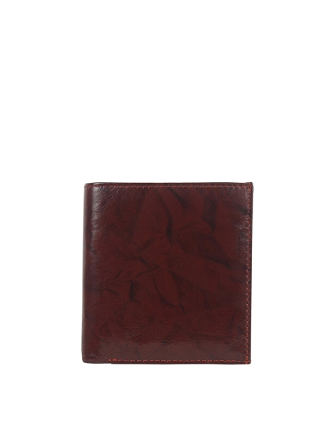 

Swiss Design Men Brown Textured Leather Two Fold Wallet