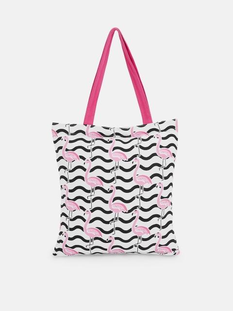 

Forever Glam by Pantaloons White Tropical Print Tote Bag