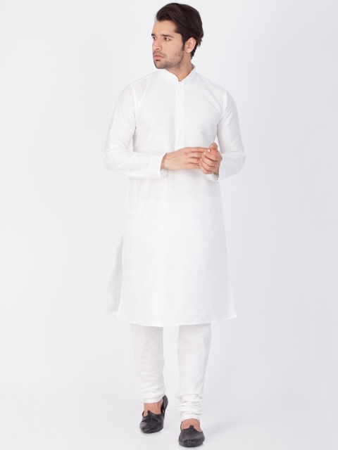 

VASTRAMAY Men White Kurta with Churidar