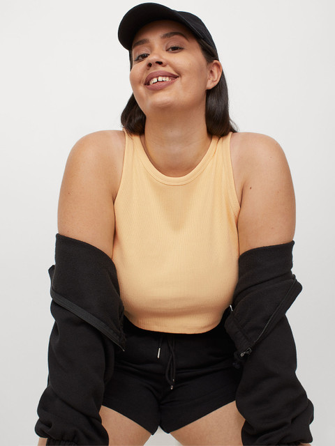 

H&M+ Women Yellow Cropped Vest Top