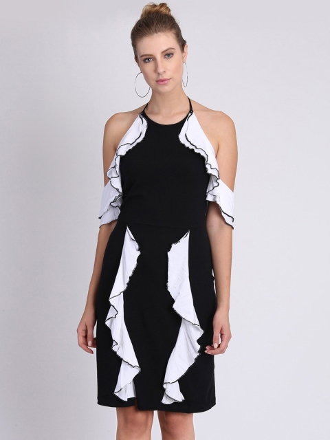 

Heather Hues Black Halter Neck Sheath Dress