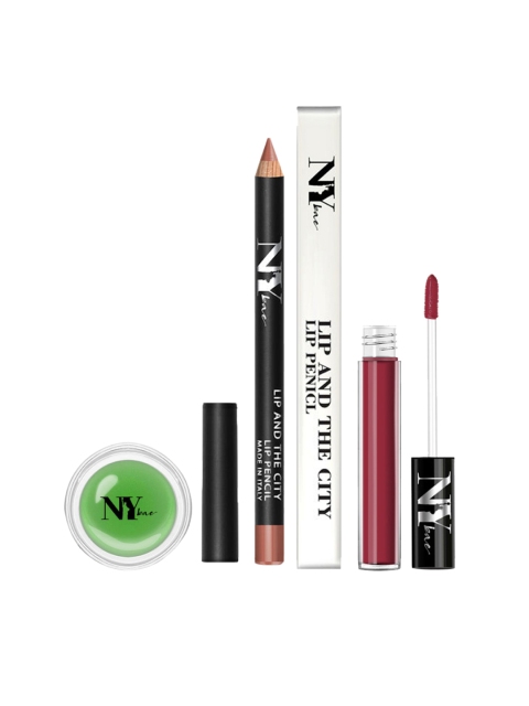 

NY Bae Pout Ready Lips Combo - Green Lip Plumper, Brown Liquid Lipstick & Brown Lip Pencil, Multi