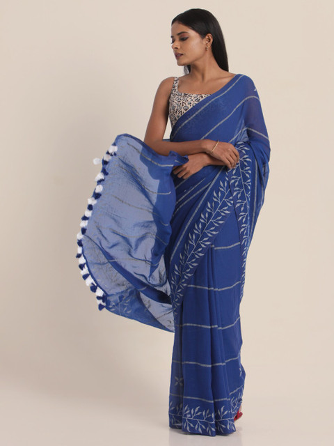 

Suta Blue Striped Saree