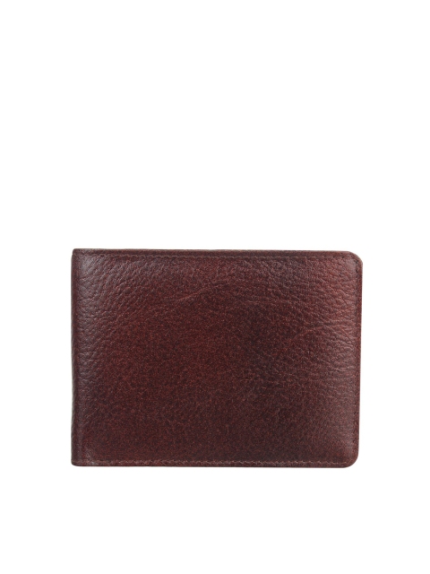 

Swiss Design Men Brown Textured Leather Two Fold Wallet