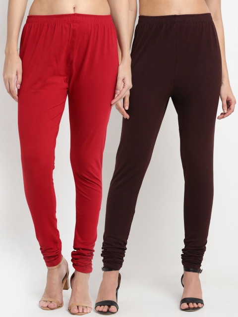 

NEUDIS Women Brown & Maroon Set of 2 Churidar