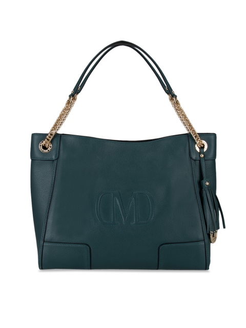 

Da Milano Green Leather Shopper Handheld Bag with Tasselled