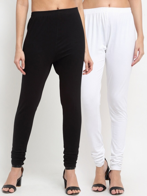 

NEUDIS Women Black & White Pack of 2 Solid Churidar