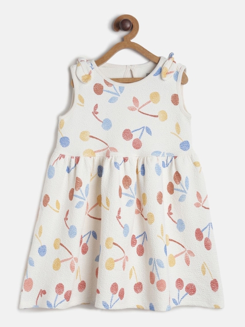

MINI KLUB Girls Off White Printed Dress