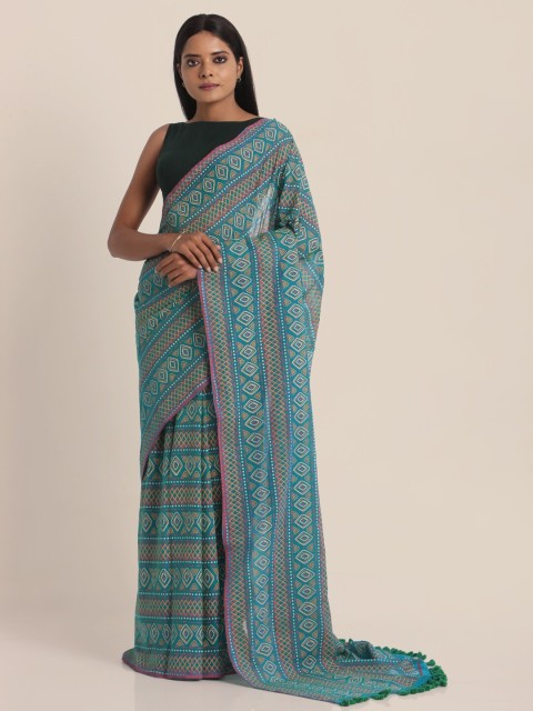 

Suta Teal Green & Pink Pure Cotton Saree