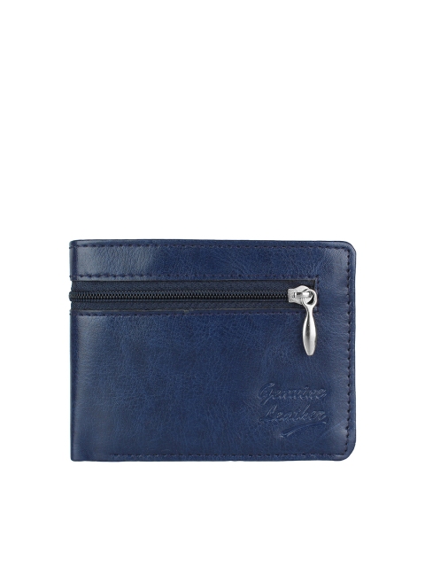 

Swiss Design Men Blue Textured PU Two Fold Wallet