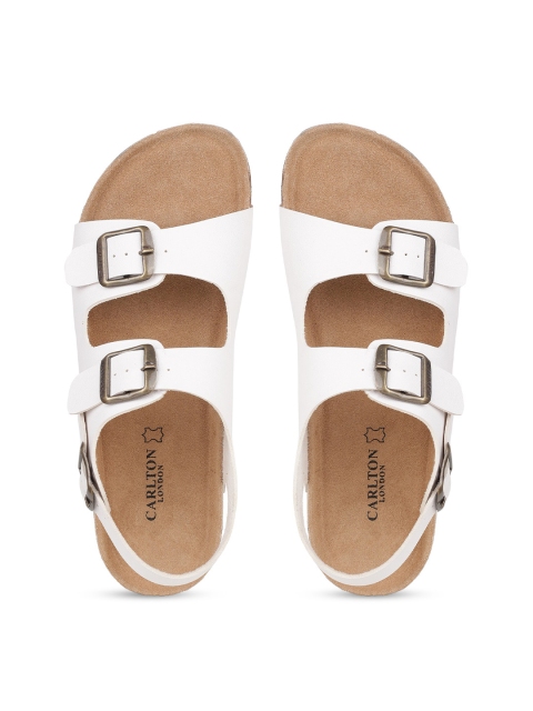

Carlton London Men White & Beige Comfort Sandals