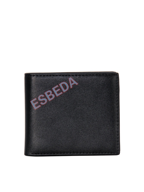 

ESBEDA Men Black Printed PU Two Fold Wallet with SIM Card Holder