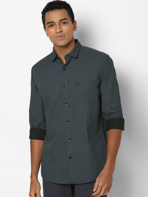 

Allen Solly Men Green Slim Fit Printed Cotton Casual Shirt