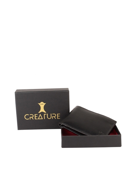 

Creature Men Black Solid PU Two Fold Wallet
