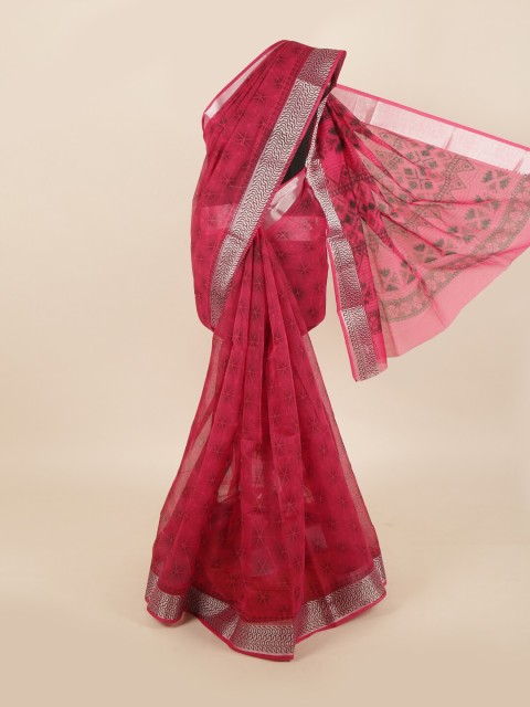 

Pothys Pink & Black Saree