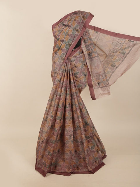 

Pothys Beige & Magenta Ethnic Motifs Saree