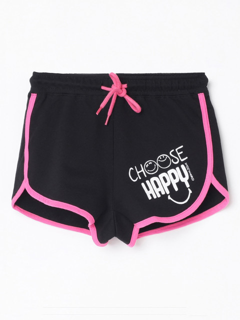 

Fame Forever by Lifestyle Girls Black Typography Printed Mid-Rise Hot Pants