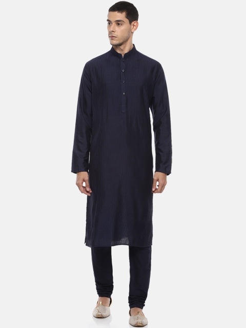 

Louis Philippe Men Navy Blue Kurta with Churidar