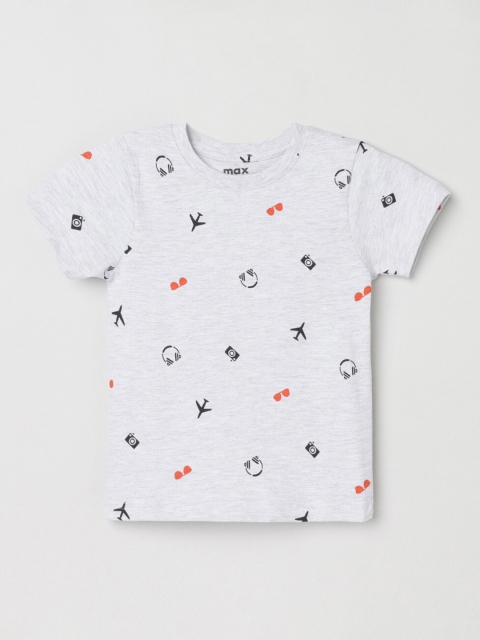 

max Boys Multi Printed Pure Cotton T-shirt