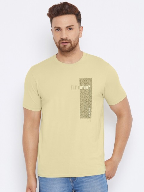 

98 Degree North Men Beige Typography Printed T-shirt